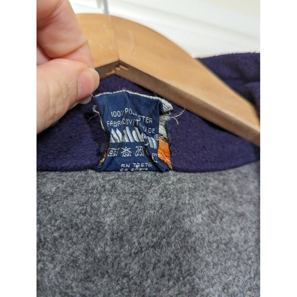 Lowe Alpine Vintage Polartec Fleece Jacket Full Zip Grey Purple Size S Oversized - Picture 8 of 8